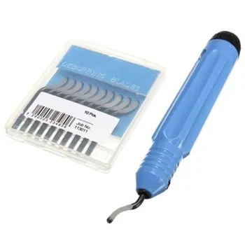 Инструменты Пластиковая ручка с фиксированным заусенцем, карманный нож, скребок + 10 шт. лезвий Для аккуратной обрезки головки для снятия заусенцев