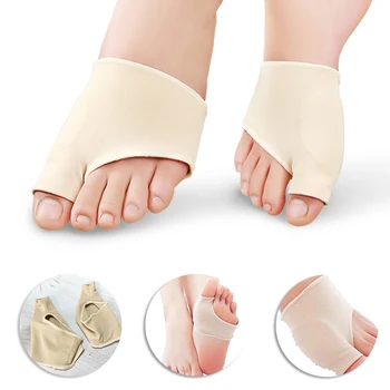 1 пара гелевых прокладок для коррекции большого пальца стопы из эластичного нейлона, защита от вальгусной деформации, Разделитель пальцев ног, Ортопедический протектор, разделитель пальцев ног