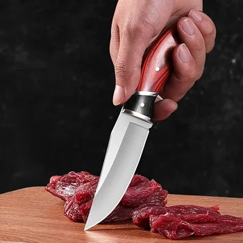 кухонный нож для нарезки ломтиков из нержавеющей стали, портативный нож для барбекю EDC, разделочный нож для мяса и фруктов, подходит для улицы, кухни.