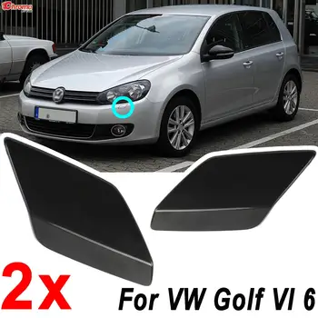 2x Для VW Golf VI 6 MK6 Jetta, передняя бамперная фара, форсунка для омывателя фар, крышки для форсунок 2008 2009 2010 2011 2012 2013