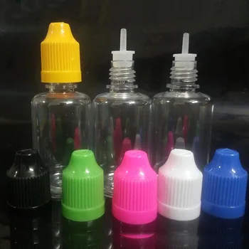 500 шт. / лот ПЭТ 30 мл Прозрачная пластиковая бутылка многоразового использования, флакон для глазных капель для электронной жидкости, Пустая бутылка-пипетка с защитной крышкой для детей