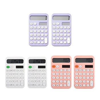 Настольный Калькулятор из 2 частей Базовый Калькулятор С ЖК-дисплеем Для Офиса И Школы Фиолетовый
