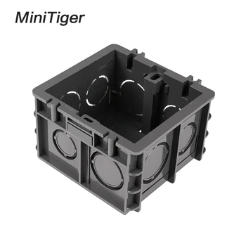 Высокопрочная монтажная коробка Minitiger, внутренняя кассета 82 мм * 76 мм * 50 мм для выключателя и розетки 86 типа, черная задняя коробка для проводки