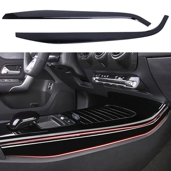 Глянцевый Черный, 2 шт., Накладка боковой панели центральной консоли автомобиля для Mercedes-Benz A Class W177 CLA C118 2019 2020