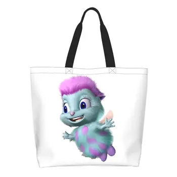 Изготовленная на заказ холщовая хозяйственная сумка Kawaii Bibble Meme Женская Моющаяся Большая вместимость Продуктовых мультяшных Аниме-сумок для покупок