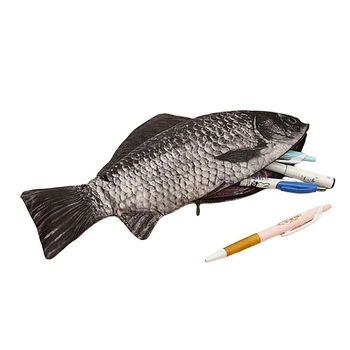 Сумка-органайзер для ручек для карпа, реалистичная сумка в форме рыбы, пенал на молнии, косметичка, Забавная сумочка, Канцелярские школьные принадлежности
