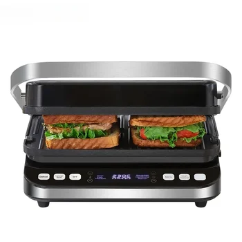 2000 Вт 6-в-1 Электрические грили для барбекю, цифровая сковородка, пресс для сэндвичей и панини, дополнительные пластины для приготовления вафель.