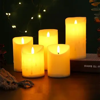 Светодиодная электронная свеча, романтические креативные уличные свечи на батарейках, водонепроницаемые ночные светильники