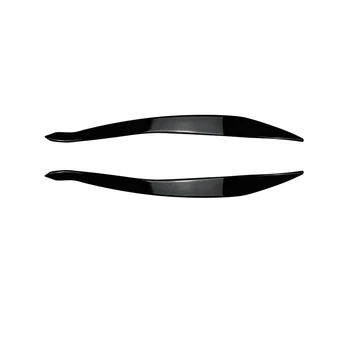 Для 5 серий F10 F11 Поздняя стадия 15-17 Глянцевая черная накладка на переднюю фару, декоративная полоска, накладка для бровей, наклейка