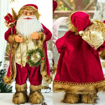 Новогодние Рождественские украшения для дома Высота 30 см 45 см Кукла Санта Клауса Детские подарки Украшения для окон Navidad