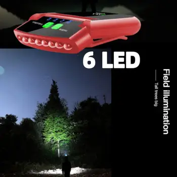 Светодиодный интеллектуальный датчик света с зажимом налобный фонарь с возможностью поворота на 180 ° Фара для рыбалки на открытом воздухе USB-датчик Походная фара